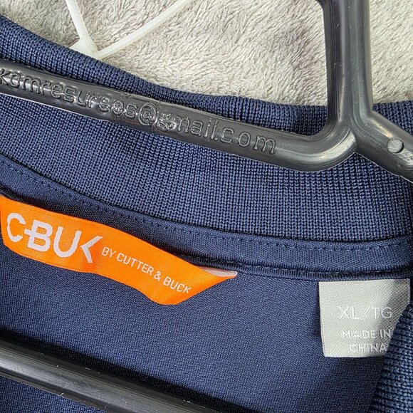 Mens C Buk Cutter & Buck Blue Polo Shirt Short Sleeve 100% Polyester Size XL - Picture 4 of 9